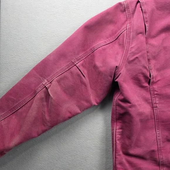 Carhartt WJ141 648 Sherpa Lined Hooded Jacket Raspberry Pink Womens Large 12/14 - Picture 11 of 14